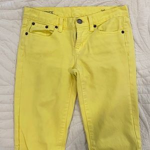 JCrew Toothpick jean, sz 26R, bright yellow